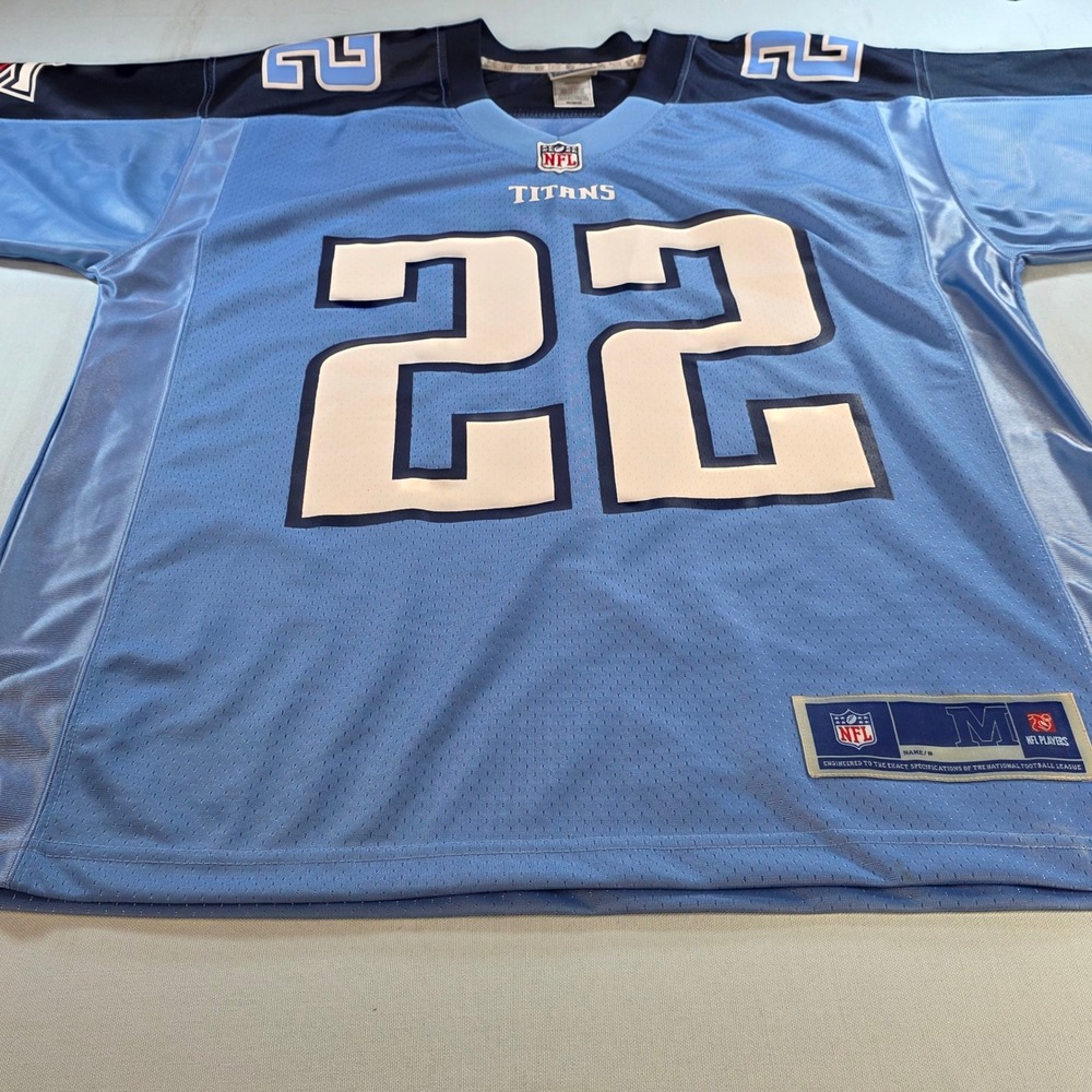 NFL Tennessee Titans Jersey 22 Light Blue Navy Mesh Football Fan Shirt Mens M